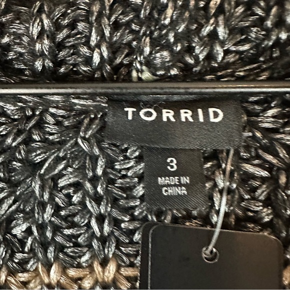 TORRID Women’s Size 3X 3 22-24 Sweater Multi Stripe Chunky Yarn Hoodie NWT - Picture 8 of 15